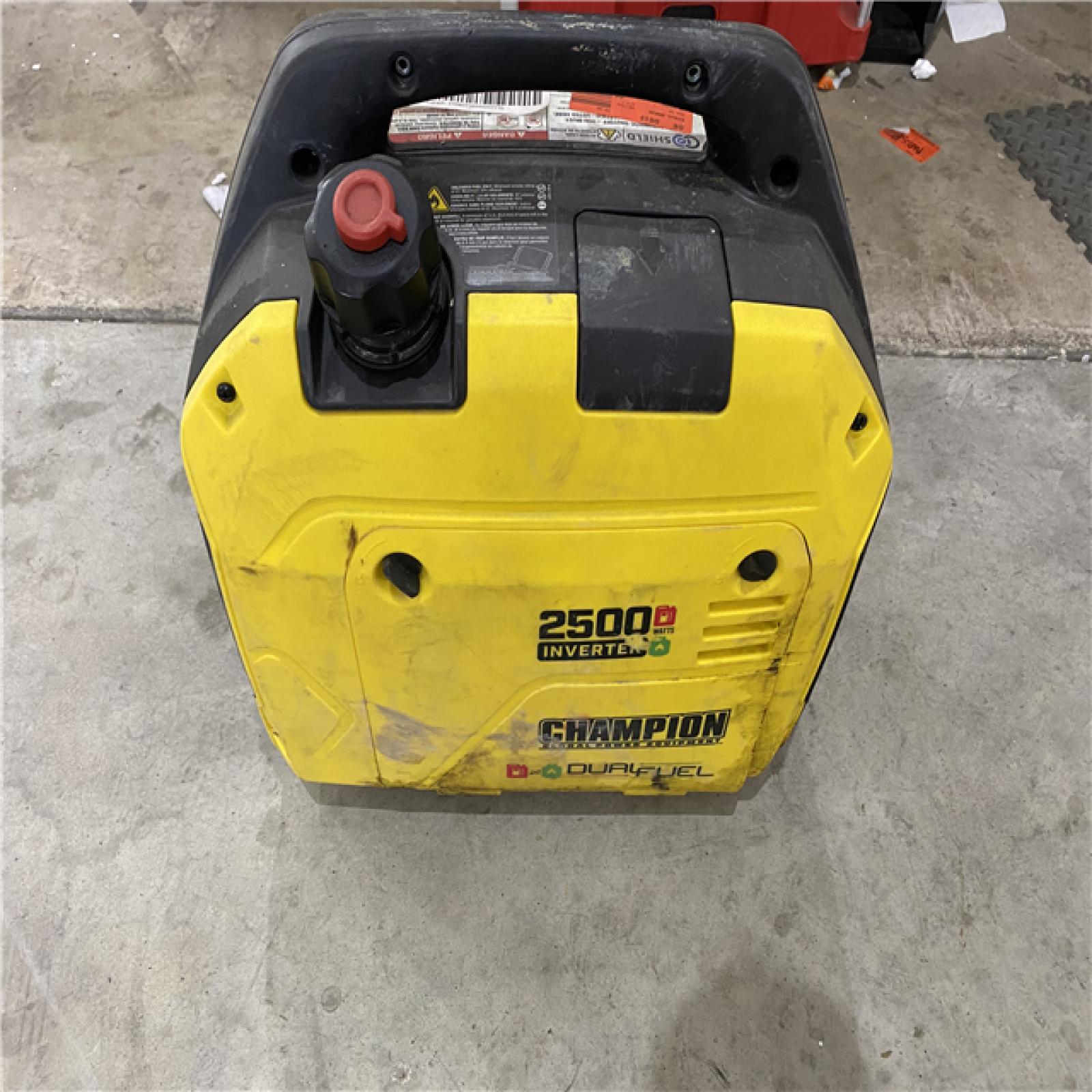 Houston location AS-IS Champion Power Equipment 2500-Watt Ultralight Portable Dual Fuel Inverter Generator with CO Shield