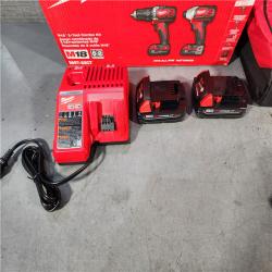 HOUSTON LOCATION - AS-IS (APPEARS LIKE NEW) Milwaukee Cordless Tool Combination Hammer Drill Driver Compact Impact Driver KIT