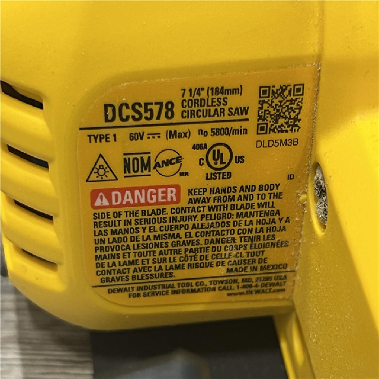 AS-IS DeWALT Flexvolt Max 7-1/4  60V Brushless Circular Saw DCS578B (Bare Tool)