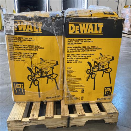 DALLAS LOCATION - DEWALT 15 Amp Corded 10 in. Job Site Table Saw with Rolling Stand PALLET - (2 UNITS)