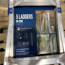 DALLAS LOCATION - Werner 5 in 1 Multi Position Pro 26 ft. Reach Aluminum Adjustable Multi Position Ladder, 375 lb. Load Capacity Type IAA Duty