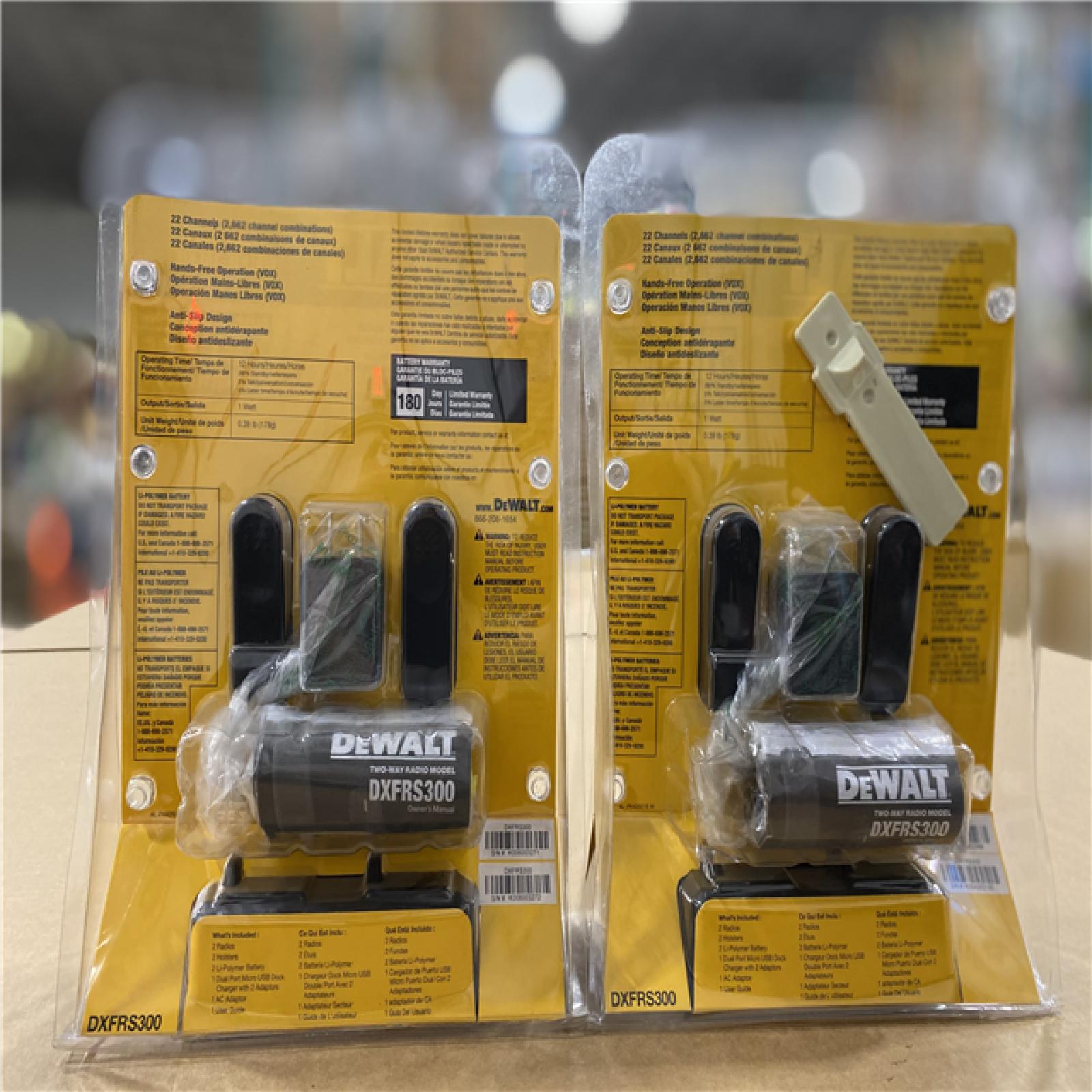 NEW! - Dewalt DXFRS300 DXFRS300 1 W 22 Channels Heavy-Duty Walkie Talkies (2 PACKS)