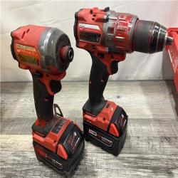 AS-IS MILWAUKEE M18 FUEL 18V Lithium-Ion Brushless Cordless Hammer Drill and Impact Driver Combo Kit (2-Tool) with 2 Batteries