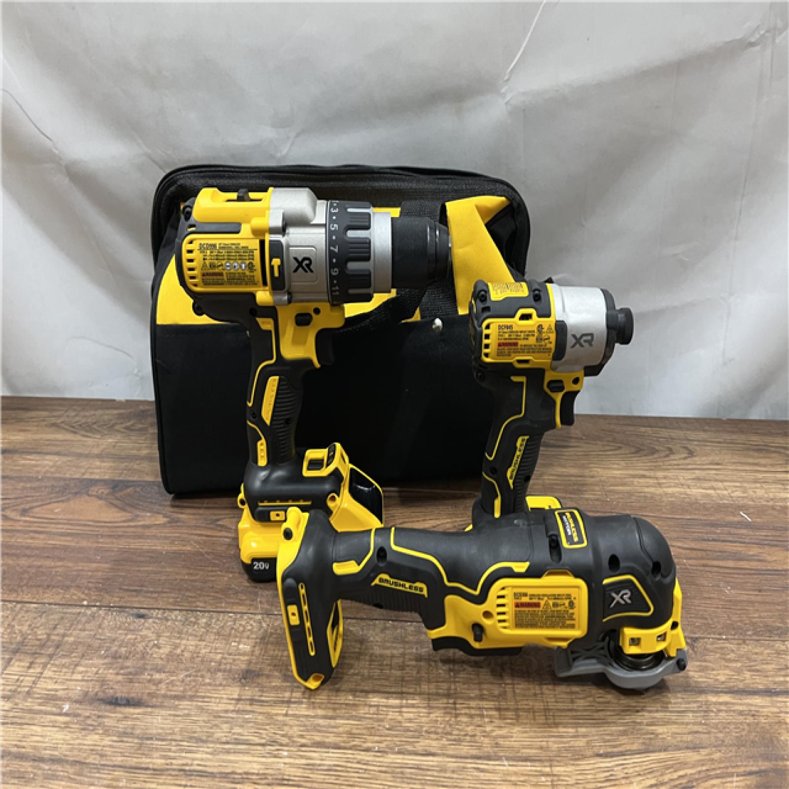 AS IS DEWALT 20-Volt Lithium-Ion Cordless 3-Tool Combo Kit with FLEXVOLT 9 Ah and 20V 6 Ah Batteries and Charger