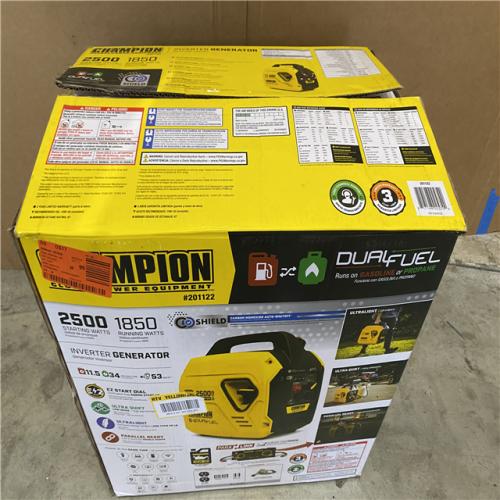 Houston location AS-IS CHAMPION 2500-Watt Ultralight Gasoline and Propane Powered Dual Fuel Inverter Generator with CO Shield and Quiet Technology