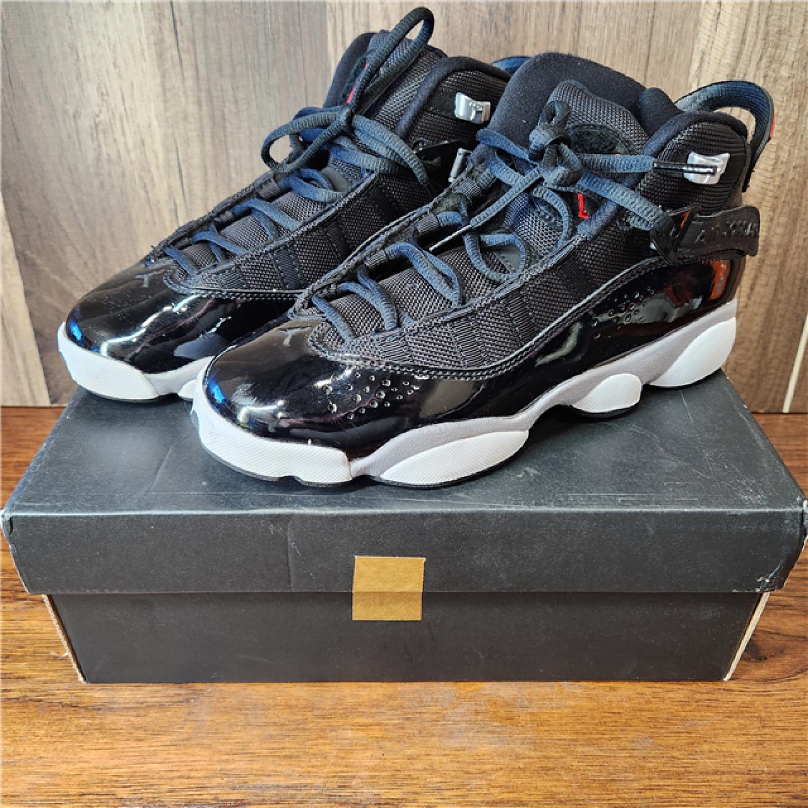 NEW! Grade School Jordan 6 Rings - Black/Fire Red-White-Metallic Silver - SZ 5Y