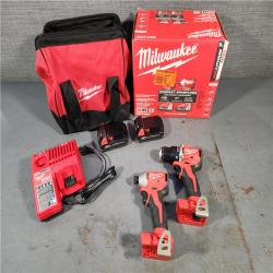 HOUSTON LOCATION - AS-IS M18 18V Lithium-Ion Brushless Cordless Compact Drill/Impact Combo Kit (2-Tool) W/(2) 2.0 Ah Batteries, Charger & Bag