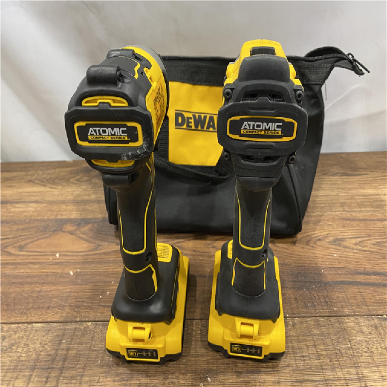 AS IS Dewalt DCK225D2 20V MAX ATOMIC Brushless Compact Lithium-Ion 1/2 in. Cordless Drill Driver and 1/4 in. Impact Driver Combo Kit with 2 Batteries 2 Ah