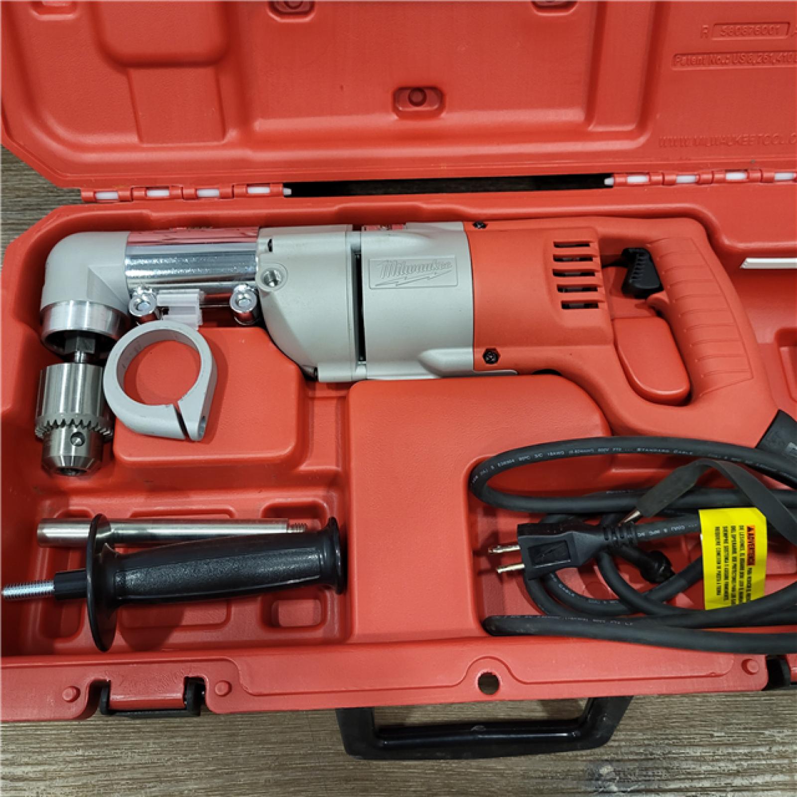 AS-IS Milwaukee 7 Amp Corded 1/2 in. Corded Right-Angle Drill Kit with Hard Case