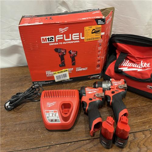 AS-ISMilwaukee 3497-22 12V Brushless Hammer Drill and Impact Driver Combo Kit