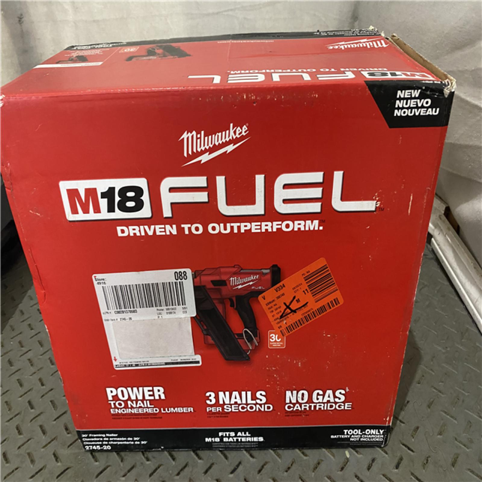 Houston location AS-IS MILWAUIKEE M18 FUEL 3-1/2 in. 18-Volt 30-Degree Lithium-Ion Brushless Cordless Framing Nailer (Tool-Only)