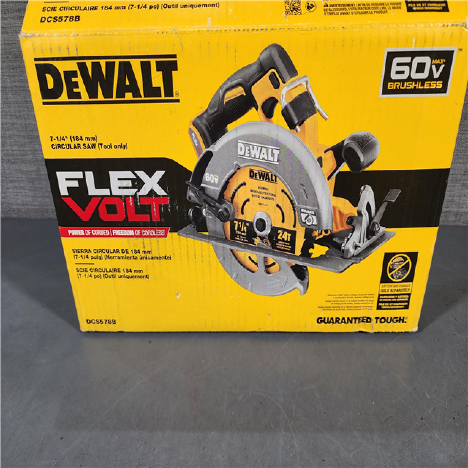 HOUSTON LOCATION - AS-IS DeWALT Flexvolt Max 7-1/4  60V Brushless Circular Saw DCS578B (Bare Tool)