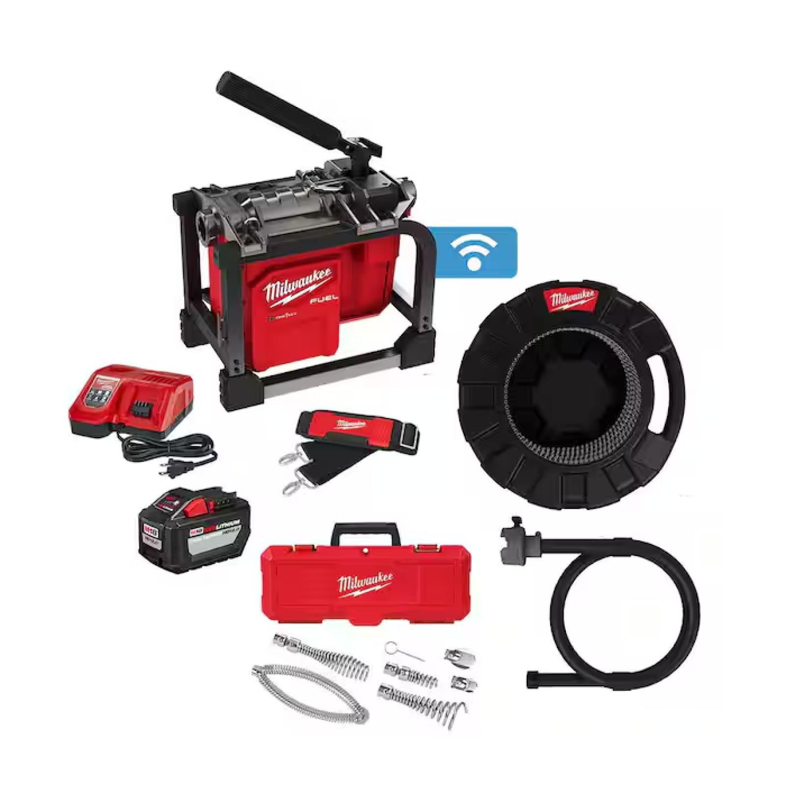 DALLAS LOCATION -Milwaukee M18 FUEL Cordless Drain Cleaning Sewer Sectional Machine Kit with 7/8 in. Cable with Attachments