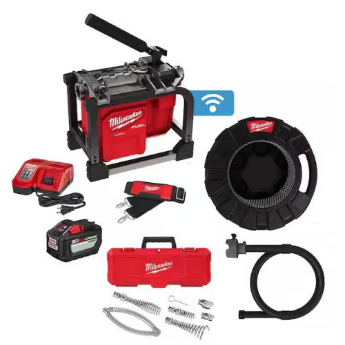 DALLAS LOCATION -Milwaukee M18 FUEL Cordless Drain Cleaning Sewer Sectional Machine Kit with 7/8 in. Cable with Attachments