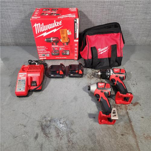 HOUSTON LOCATION - AS-IS Milwaukee M18 18V Cordless Brushed 2 Tool Drill/Driver and Impact Driver Kit