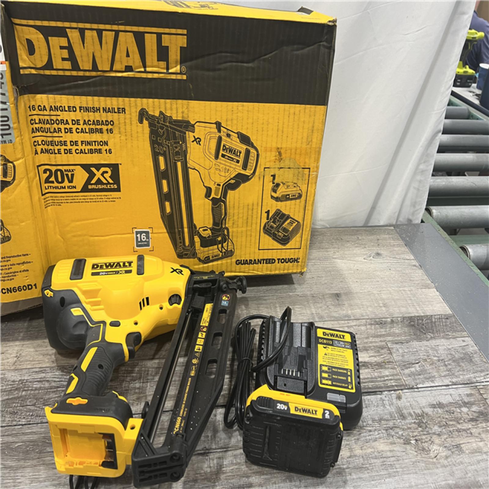 AS-IS DeWalt DCN660D1 20V 16 Gauge Cordless Angled Finish Nailer Kit W/ 2Ah Battery