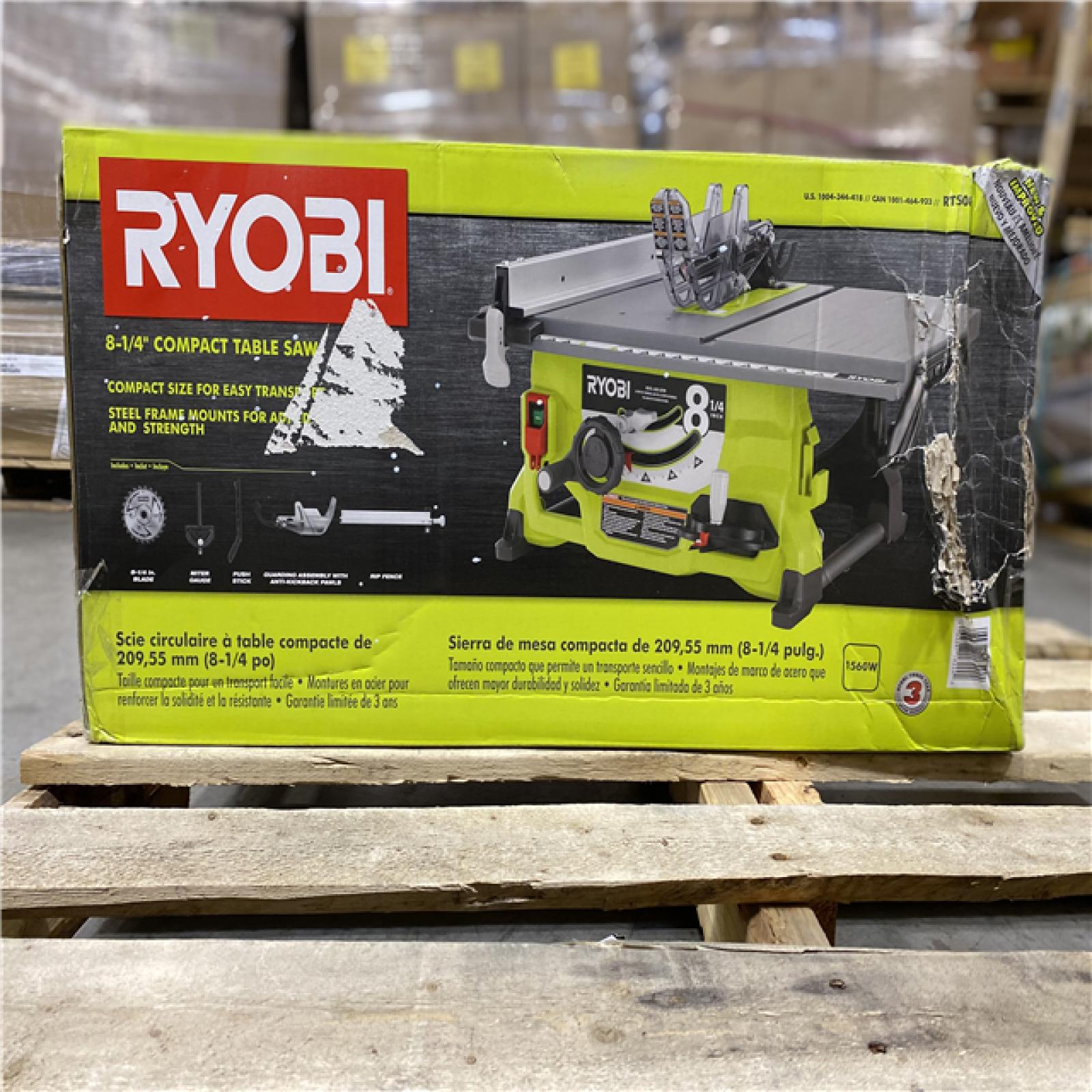 NEW! - RYOBI 13 Amp 8-1/4 in. Compact Portable Corded Jobsite Table Saw (No Stand)