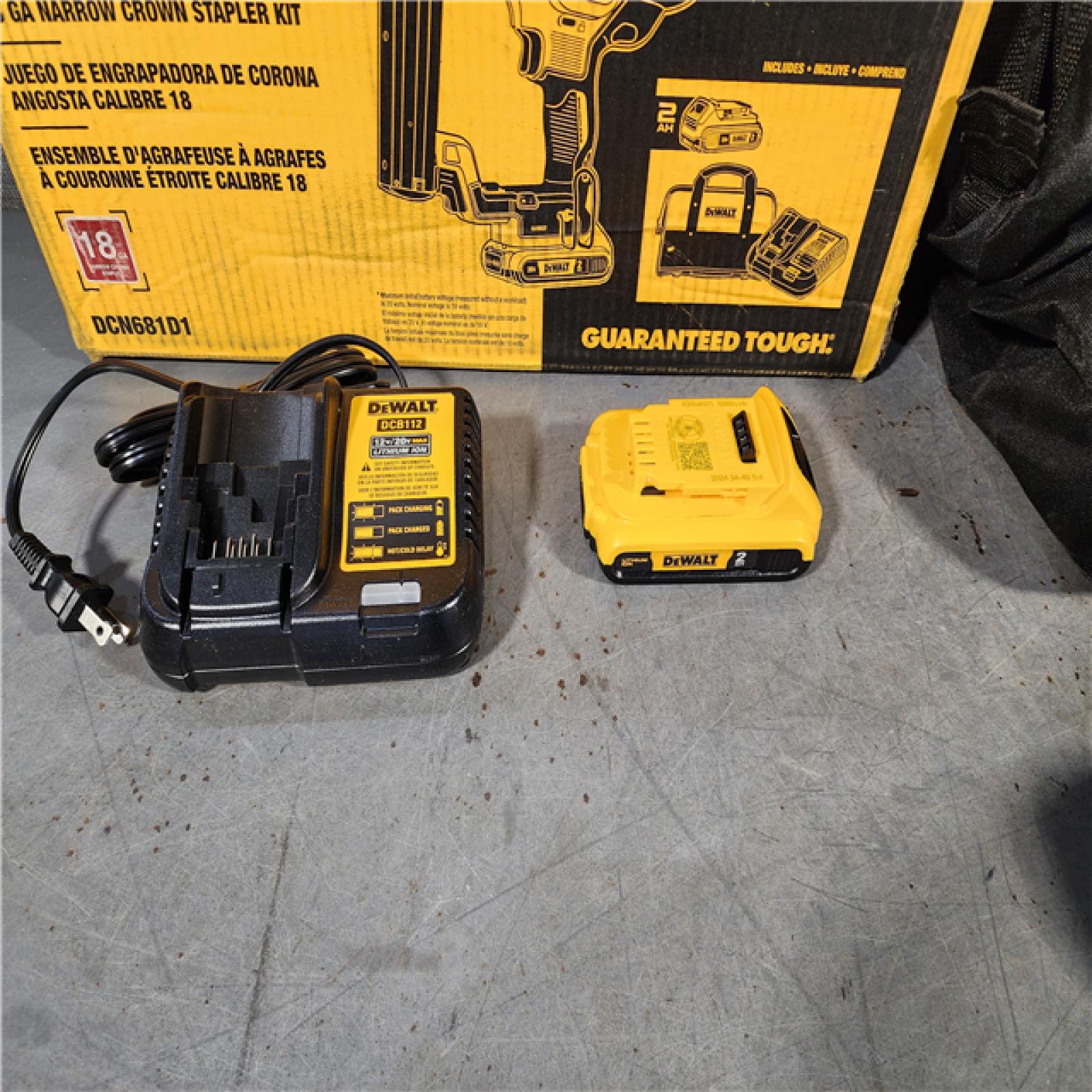 HOUSTON LOCATION - AS-IS DEWALT DCN681D1 20V 18Ga Stapler Kit