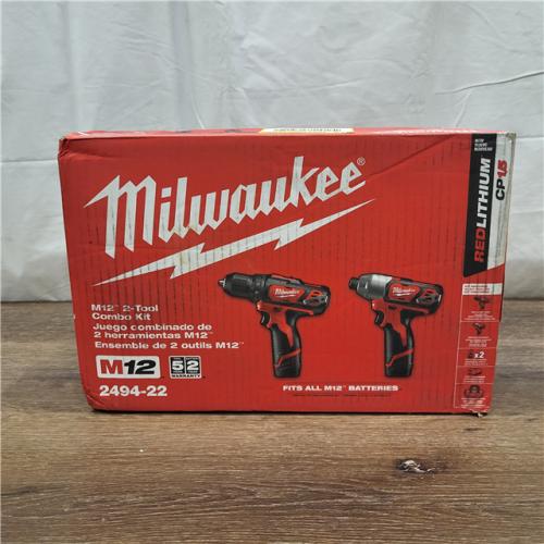 NEW!  M12 12V Lithium-Ion Cordless Drill Driver/Impact Driver Combo Kit with Two 1.5Ah Batteries, Charger and Bag (2-Tool)