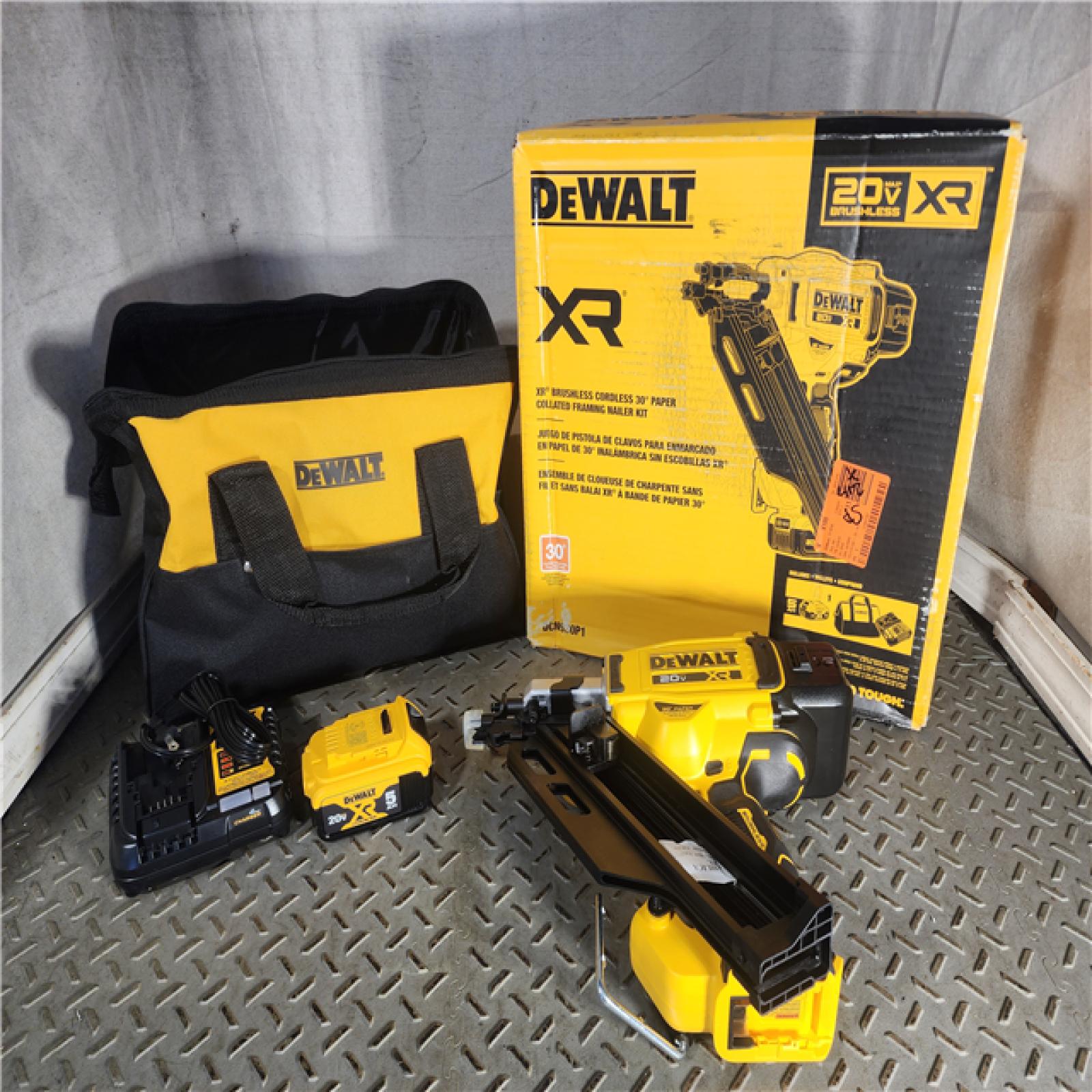 HOUSTON LOCATION - AS-IS (APPEARS LIKE NEW) 20-Volt 30° Cordless Framing Nailer Kit with 5.0 Ah Lithium-Ion Battery and Charger