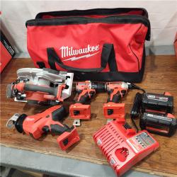 AS-IS M18 18-Volt Lithium-Ion Brushless Cordless Combo Kit (4-Tool) with 2-Batteries, 1-Charger and Tool Bag