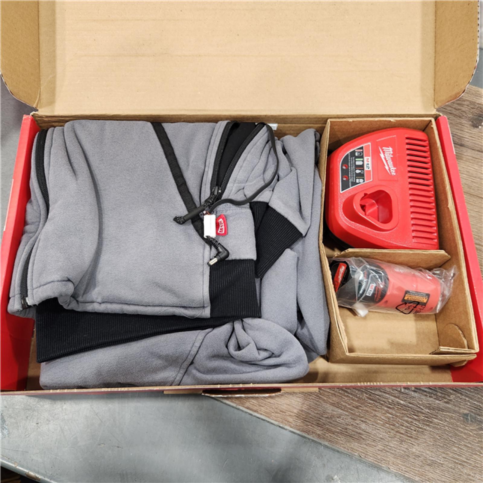 AS-IS Milwaukee M12 12-Volt Cordless Gray Heated Jacket Hoodie Kit (X-Large)