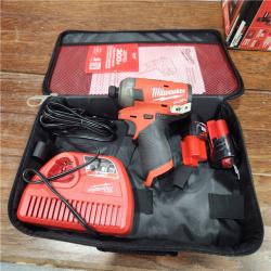 AS-IS M12 FUEL SURGE 12V Lithium-Ion Brushless Cordless 1/4 in. Hex Impact Driver Compact Kit W/Two 2.0Ah Batteries, Bag