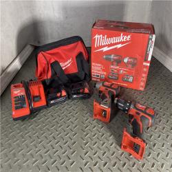 HOUSTON LOCATION - AS-IS Milwaukee M18 18V Cordless Brushed 2 Tool Drill/Driver and Impact Driver Kit