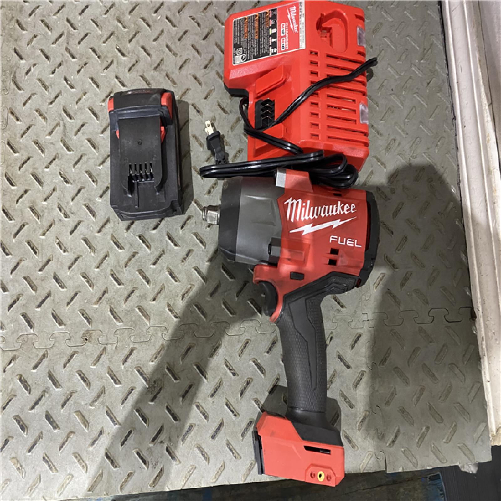 Houston location AS-IS Milwaukee 2967-21B M18 FUEL 1/2 High Torque Impact Wrench W/ Friction Ring 5.0Ah Kit