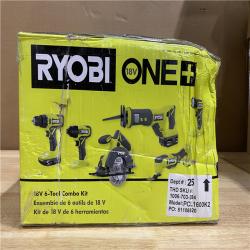 NEW! - RYOBI ONE+ 18V Cordless 6-Tool Combo Kit with 1.5 Ah Battery, 4.0 Ah Battery,