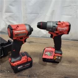 New AS-IS Milwaukee M18 FUEL 18V Lithium-Ion Brushless Cordless Hammer Drill and Impact Driver Combo Kit (2-Tool) with 2 Batteries