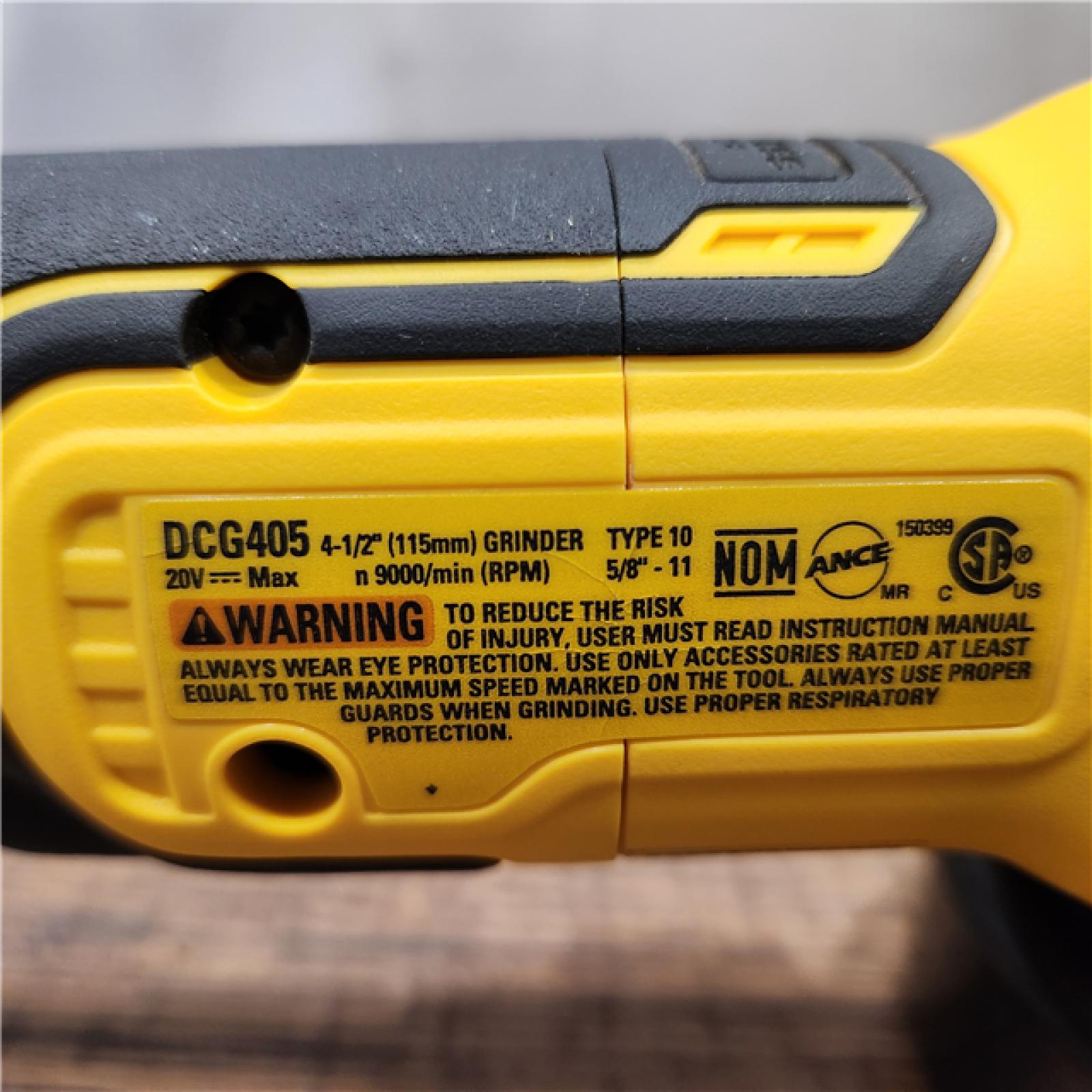 AS-IS DeWalt 20V MAX XR Cordless Brushless 4.5 in. Slide Switch Small Angle Grinder with Kickback Brake (Tool Only)