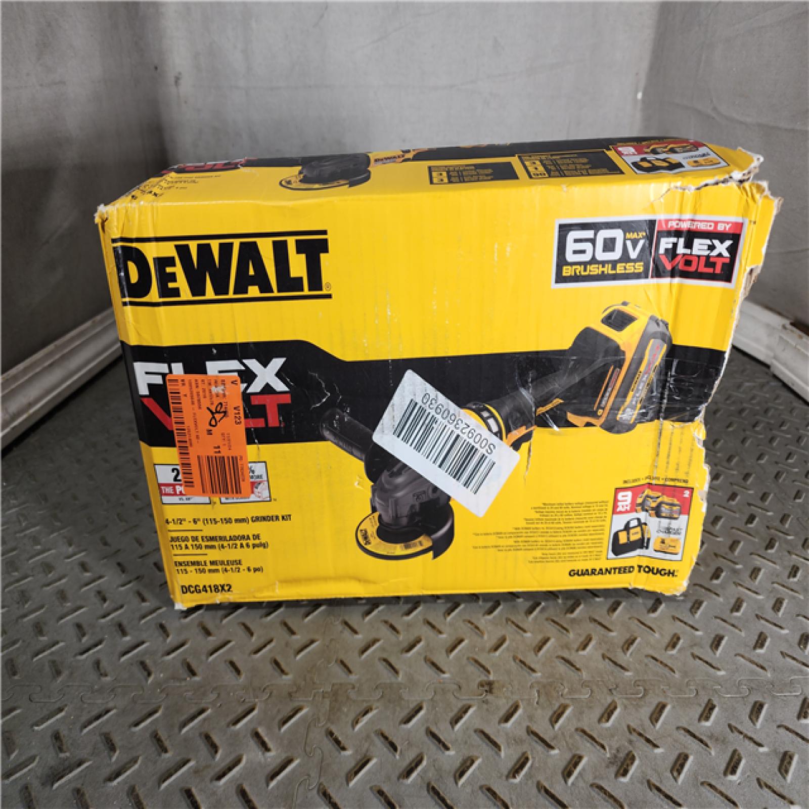 HOUSTON LOCATION - AS-IS DeWalt Flexvolt 60V Max Cordless Grinder  4.5 in; 6 in  Kit  1 KT (115-DCG418X2)