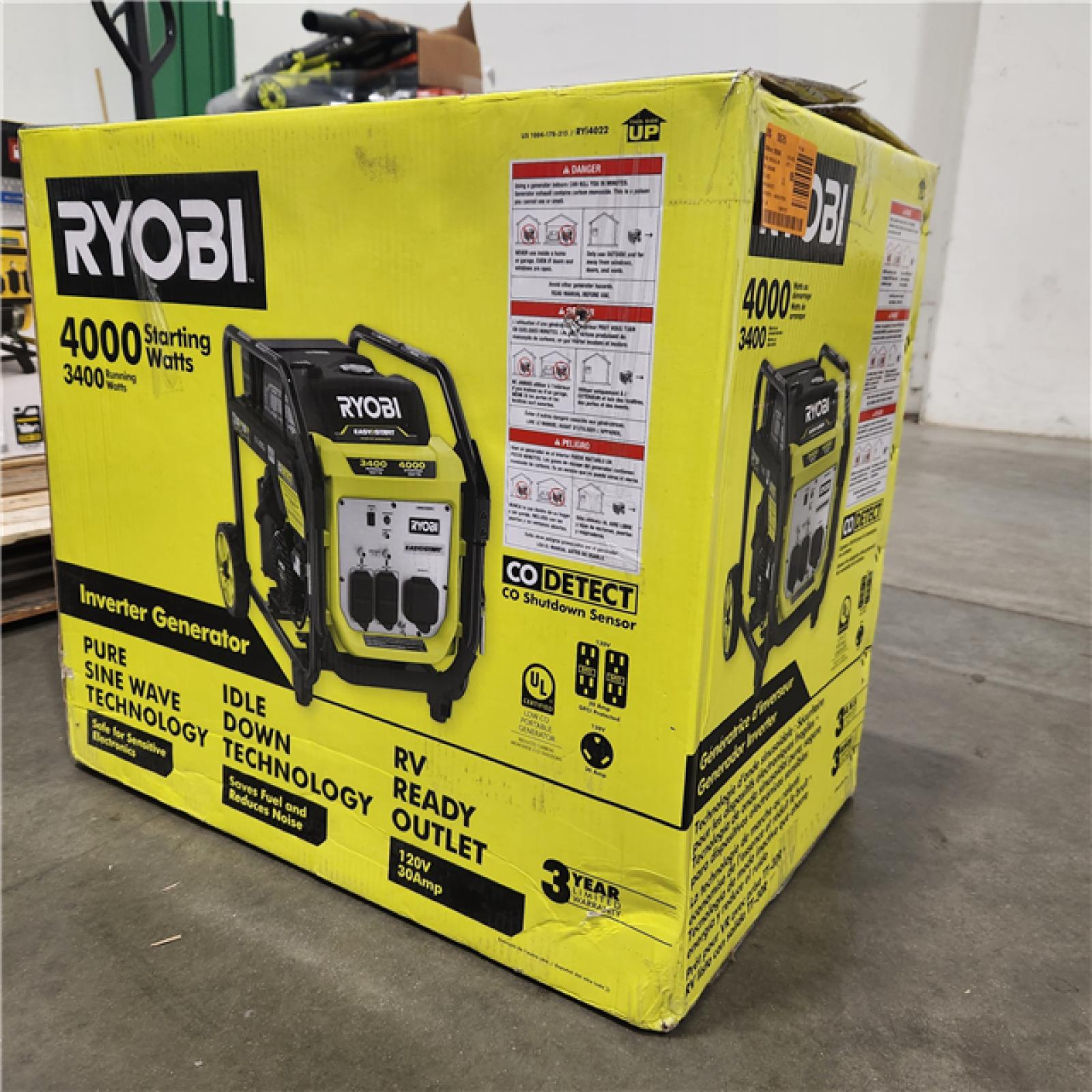 Dallas Location - As-Is Ryobi 4000-Watt Inverter Generator