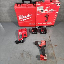 HOUSTON LOCATION - AS-IS Milwaukee 2904-22 Hammer Drill Driver Kit with Batteries  Charger & Tool Case  Red