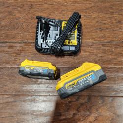 AS-IS DeWalt 20V MAX POWERSTACK DCBP315-2C Lithium-Ion 1.7Ah and 5Ah Battery and Charger Starter Kit 3 Pc