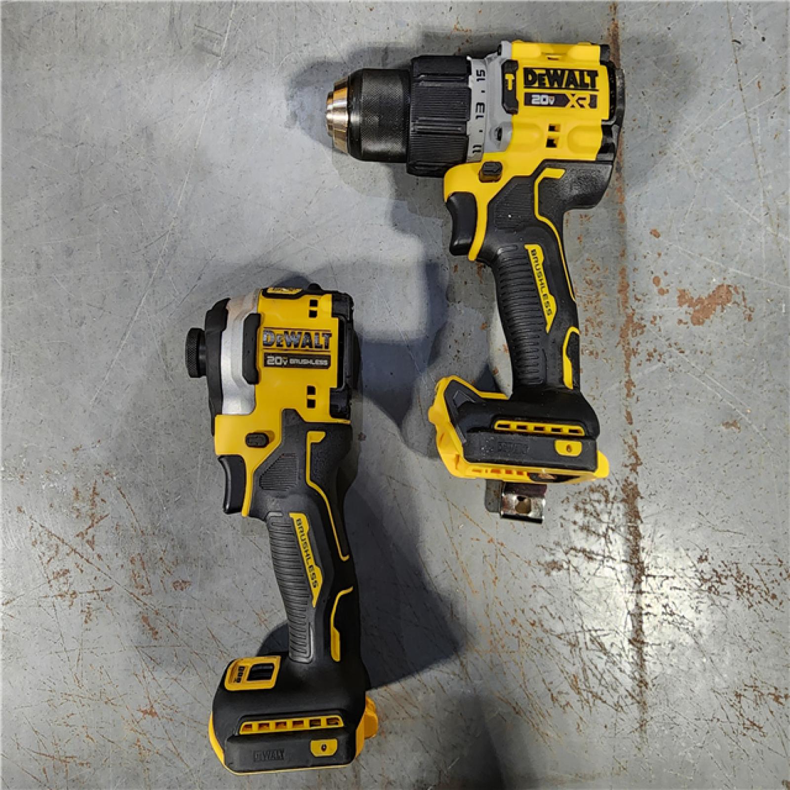 HOUSTON LOCATION - AS-IS DEWALT 20V MAX XR Hammer Drill and ATOMIC Impact Driver 2 Tool Cordless Combo Kit with (2) 4.0Ah Batteries, Charger, and Bag