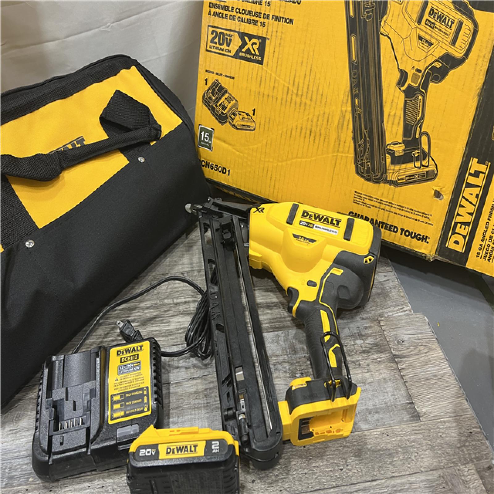 AS-IS DEWALT 20V MAX XR 15 Ga. Cordless 34 Deg Nailer 20 V