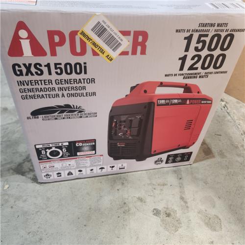 Houston location AS-IS A-IPOWER 1500-Watt Recoil Start Gasoline Powered Ultra-Light Inverter Generator with 60cc OHV Engine and CO Sensor Shutdown