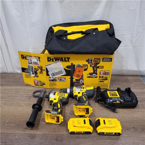 AS-IS DEWALT 20V MAX Cordless Brushless Hammer Drill/Driver 2 Tool Combo Kit with FLEXVOLT ADVANTAGE