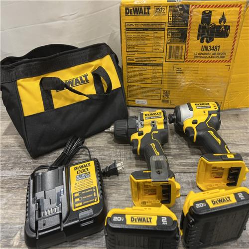 AS-IS DEWALT ATOMIC 20-Volt MAX Lithium-Ion Cordless Combo Kit (2-Tool) with (2) 2.0Ah Batteries, Charger and Bag