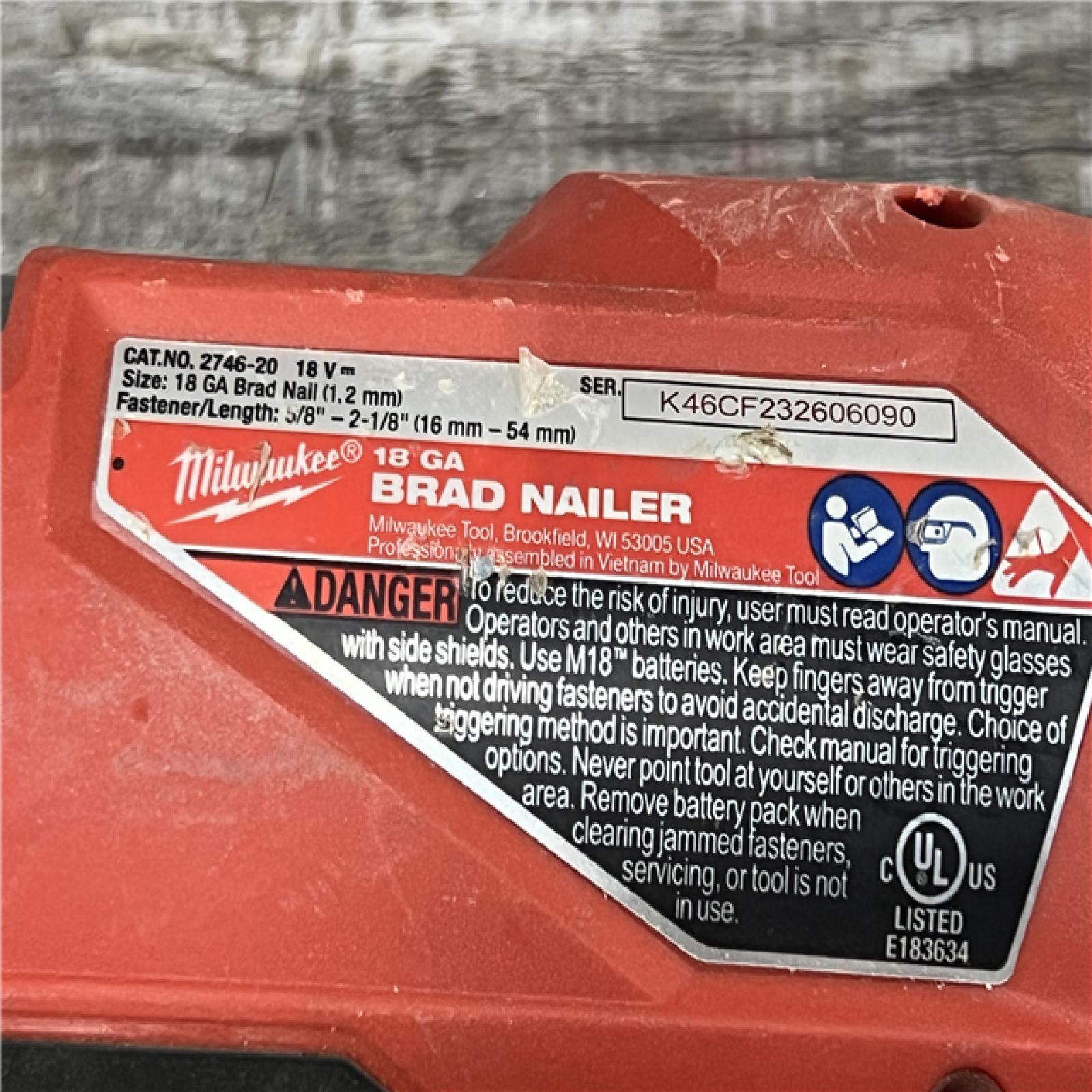 AS-IS Milwaukee M18 FUEL 18 Gauge Brad Nailer