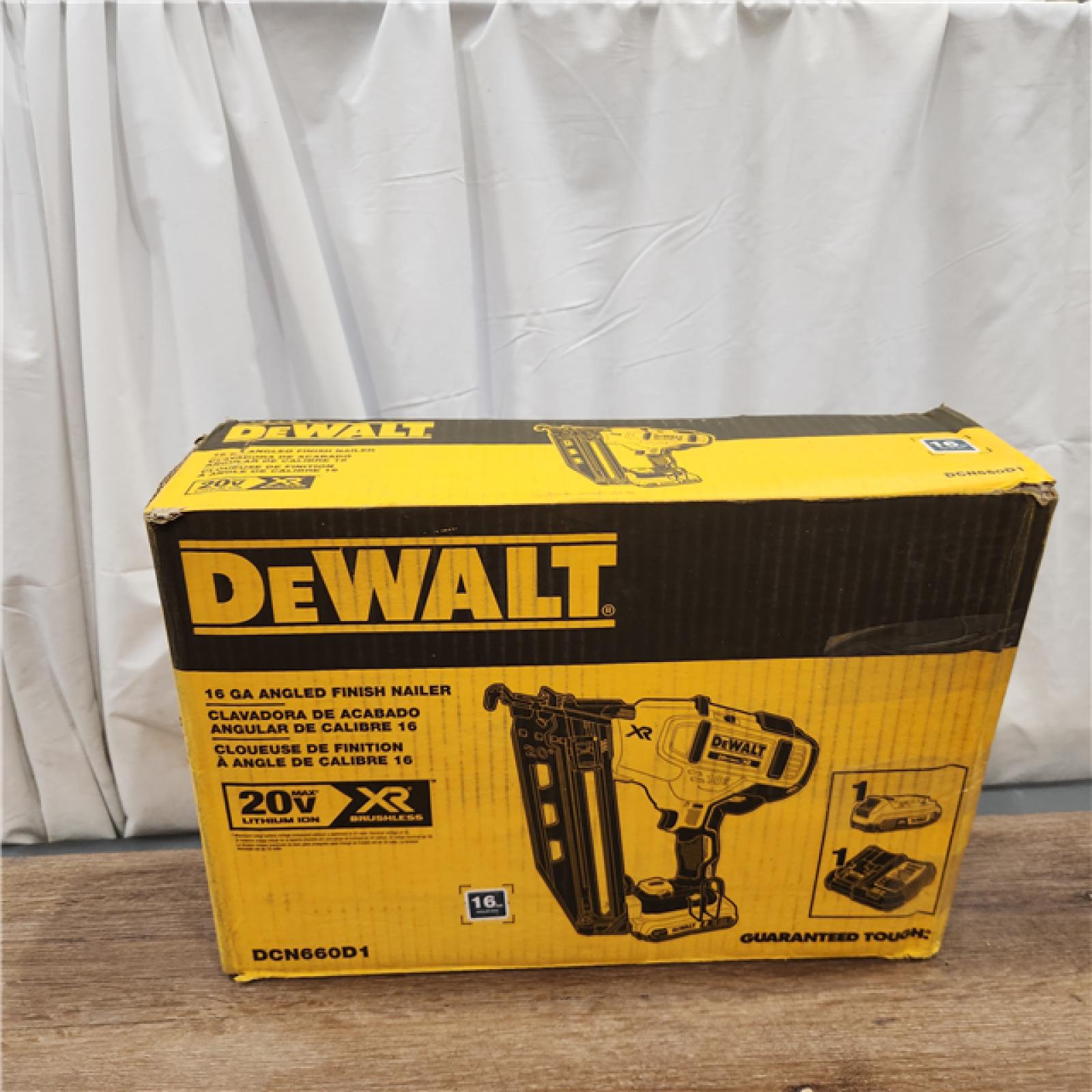 AS-IS DeWalt DCN660D1 20V 16 Gauge Cordless Angled Finish Nailer Kit W/ 2Ah Battery