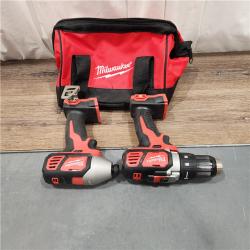 AS IS Milwaukee M18 18V Cordless Brushed 2 Tool Drill/Driver and Impact Driver Kit