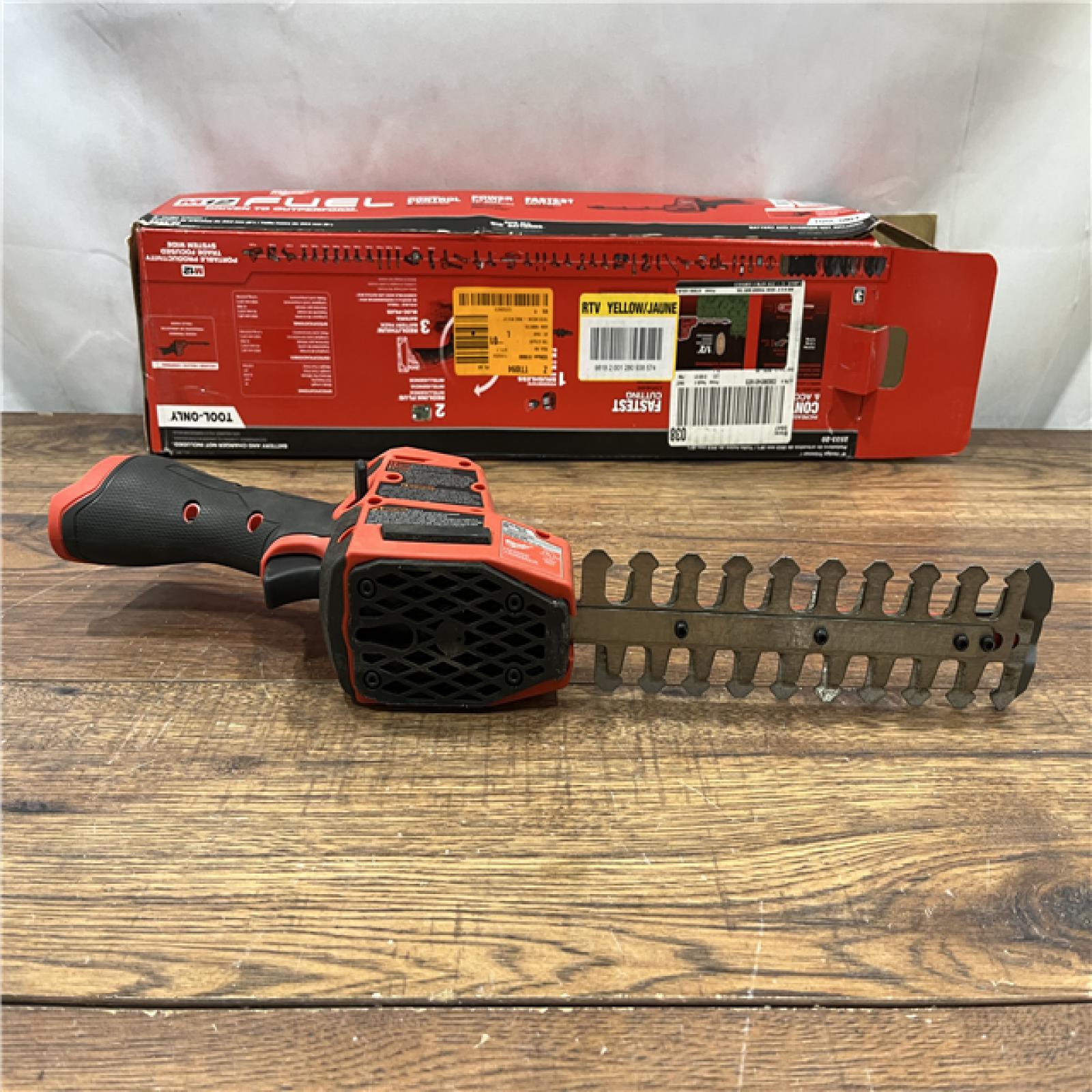 AS IS Milwaukee M12 FUEL 8 in. 12V Lithium-Ion Brushless Cordless Battery Hedge Trimmer (Tool-Only)