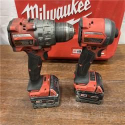 AS-ISMilwaukee M18 FUEL 18V Lithium-Ion Brushless Cordless Hammer Drill and Impact Driver Combo Kit (2-Tool) with 2 Batteries