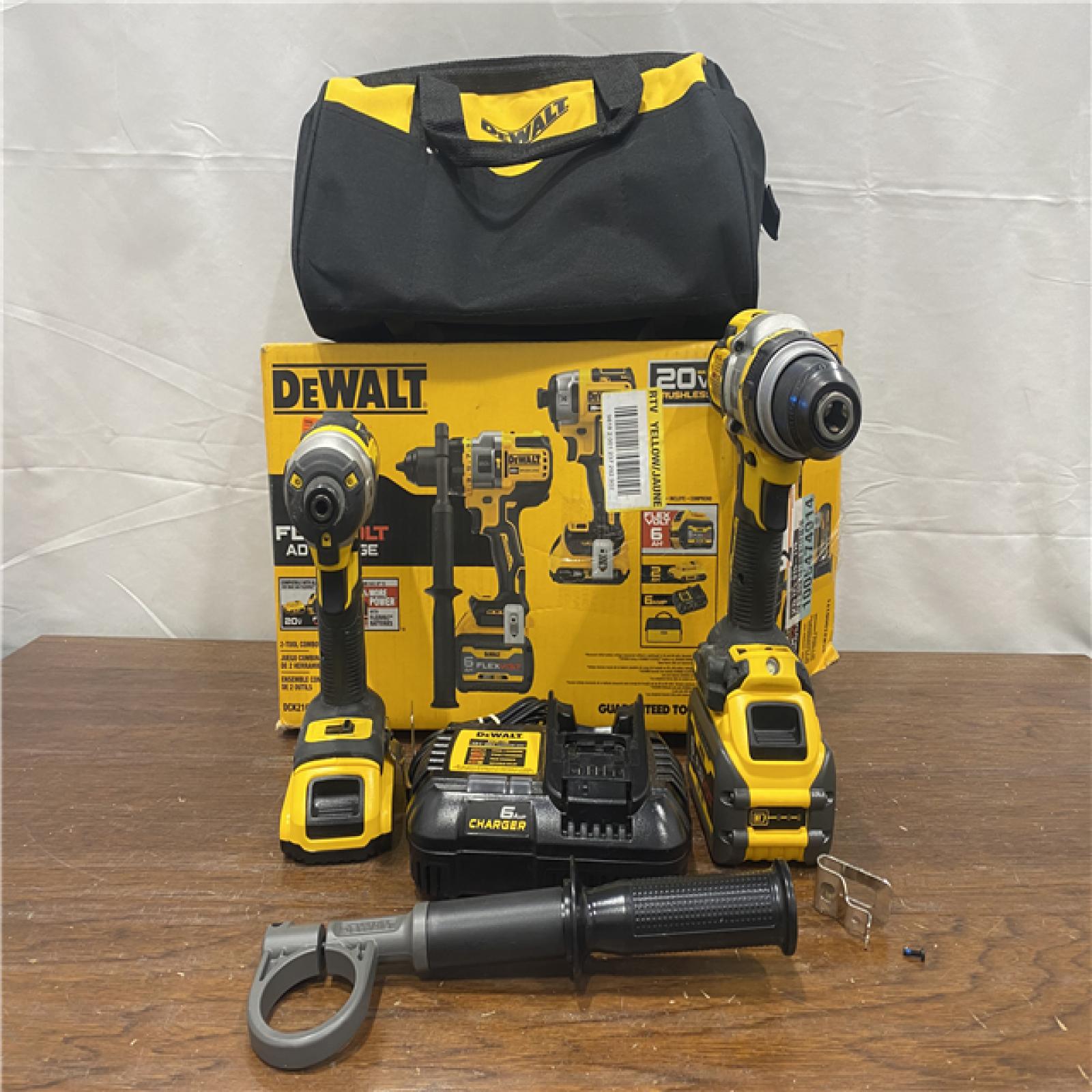 AS-IS DEWALT 20V MAX Cordless Brushless Hammer Drill/Driver 2 Tool Combo Kit with FLEXVOLT ADVANTAGE