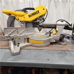 AS IS DEWALT 15 Amp Corded 12 in. Double Bevel Sliding Compound Miter Saw with XPS Technology, Blade Wrench and Material Clamp