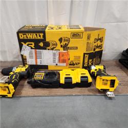 AS IS DEWALT 20V MAX XR Hammer Drill and ATOMIC Impact Driver 2 Tool Cordless Combo Kit with (2) 4.0Ah Batteries, Charger, and Bag