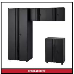 DALLAS LOCATION - Husky 4-Piece Regular Duty Welded Steel Garage Storage System in Black